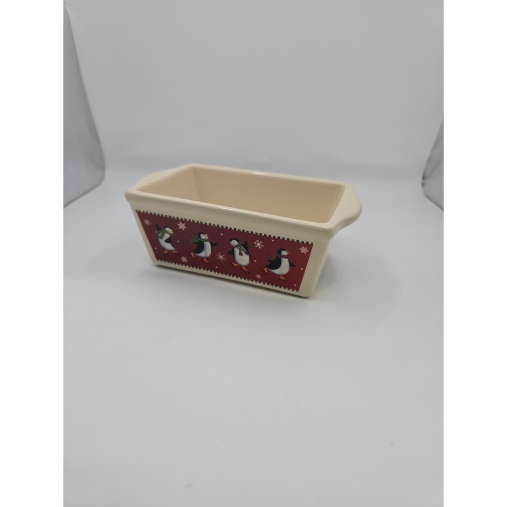 Nantucket  Mini Baking Loaf Stoneware Christmas Joy 6.25" x 3.25"x 2.25"